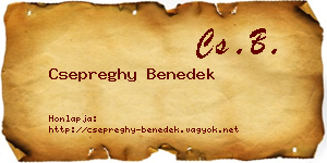 Csepreghy Benedek névjegykártya