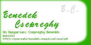 benedek csepreghy business card